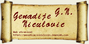 Genadije Niculović vizit kartica
